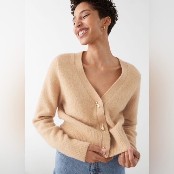 & Other Stories Sweaters - Dinosaur Button Knit Cardigan Small
